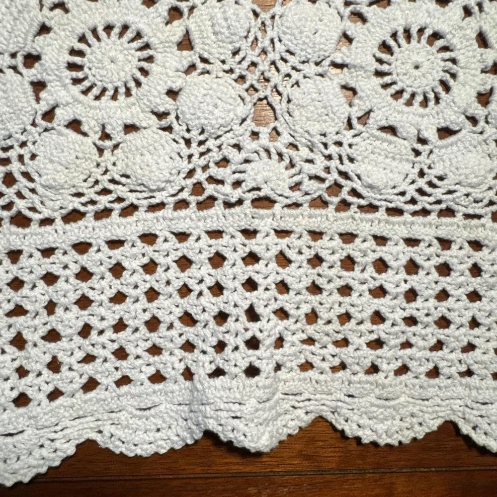 Set of 4 Vintage Hand Crocheted Doilies White Cotton Lace